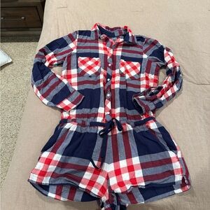 Aerie Red and Blue Checkered Romper
